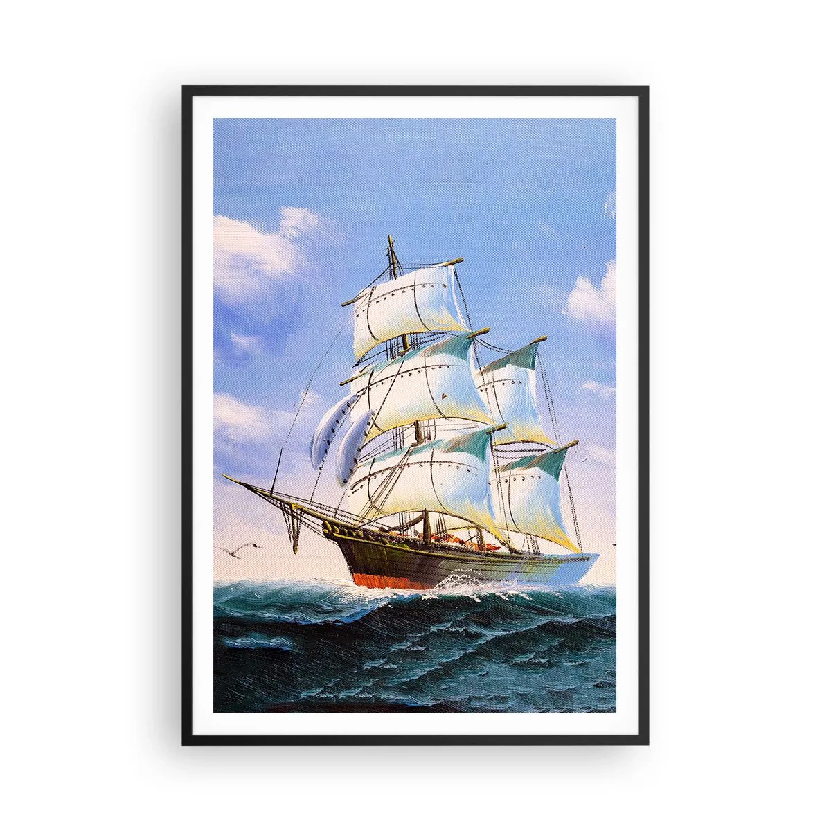 Poster in een zwarte lijst - Trots met de wind - 70x100 cm