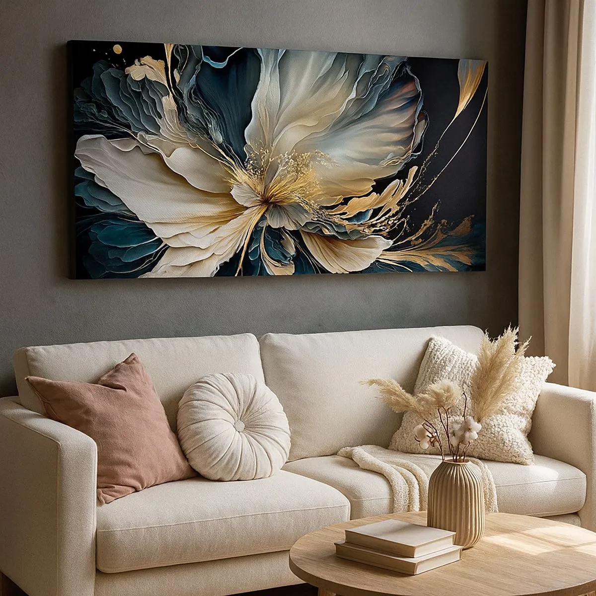 Schilderen op canvas - Sprookjesachtige varenbloem - 100x40 cm