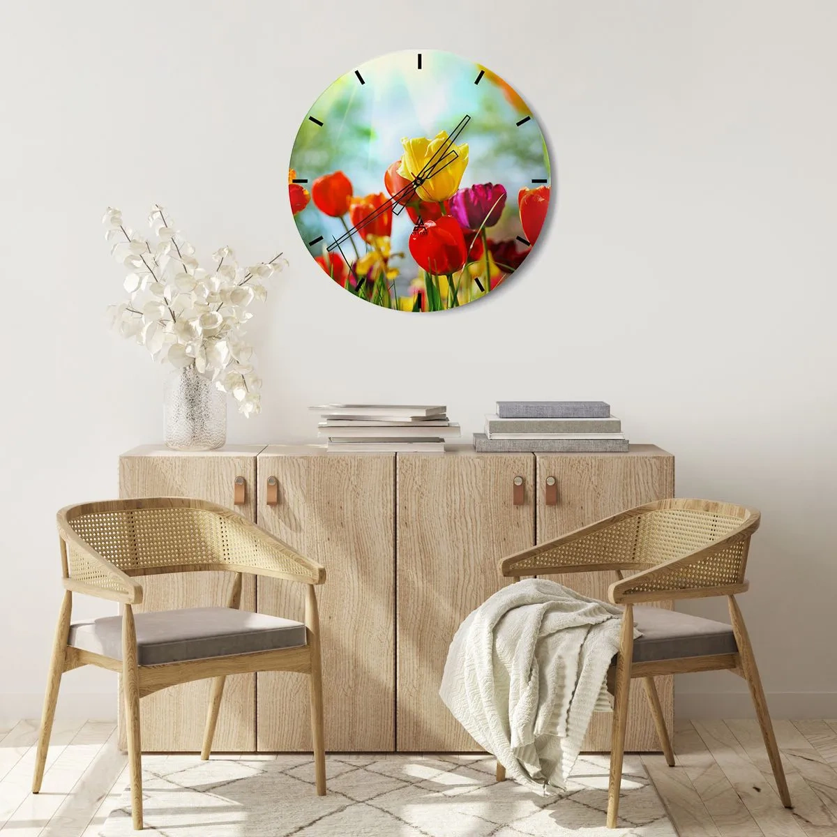 Wandklok - Klok - Alle kleuren van de zon - 30x30 cm