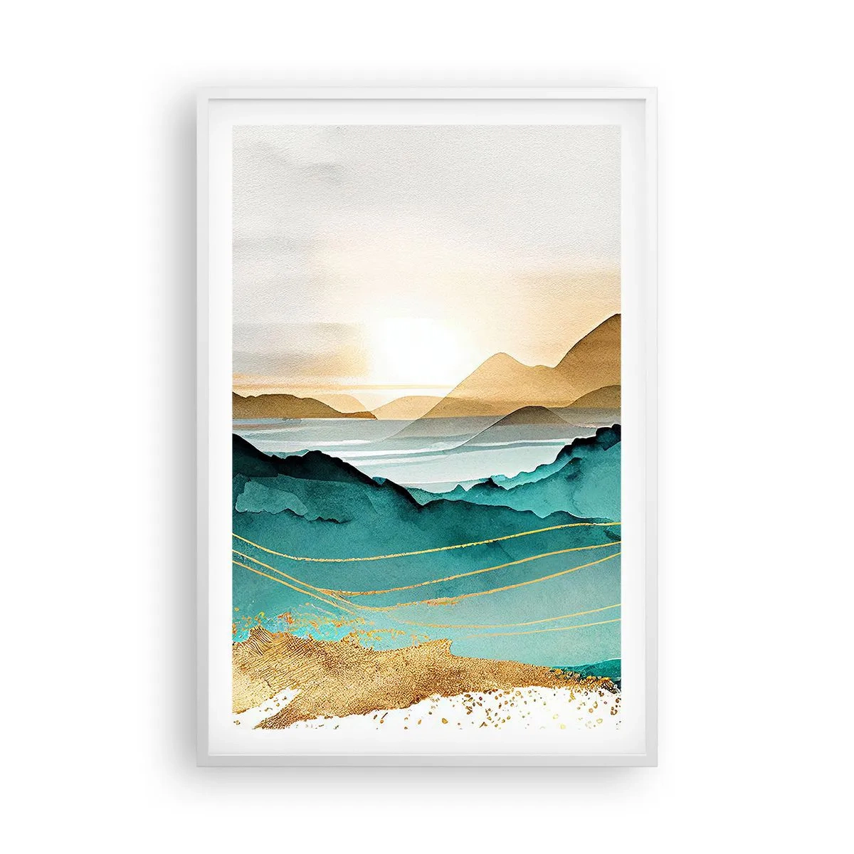 Poster in een witte lijst - Op de rand van abstractie – landschap - 61x91 cm