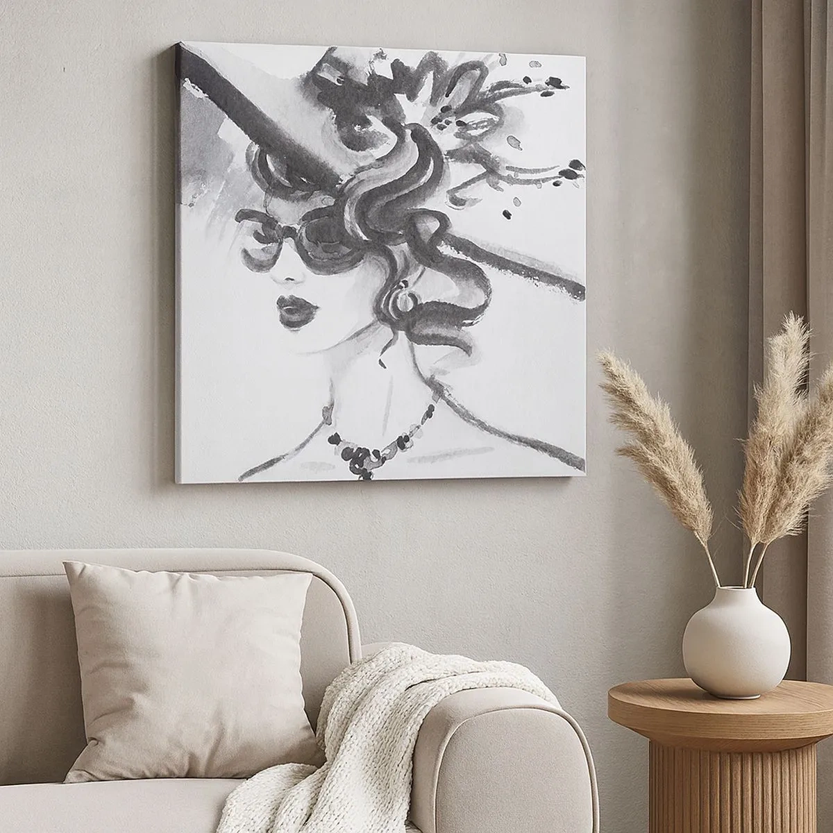 Schilderen op canvas - Een dame met karakter - 30x30 cm