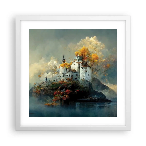 Poster in een witte lijst - Het begin van een romantisch verhaal - 40x40 cm