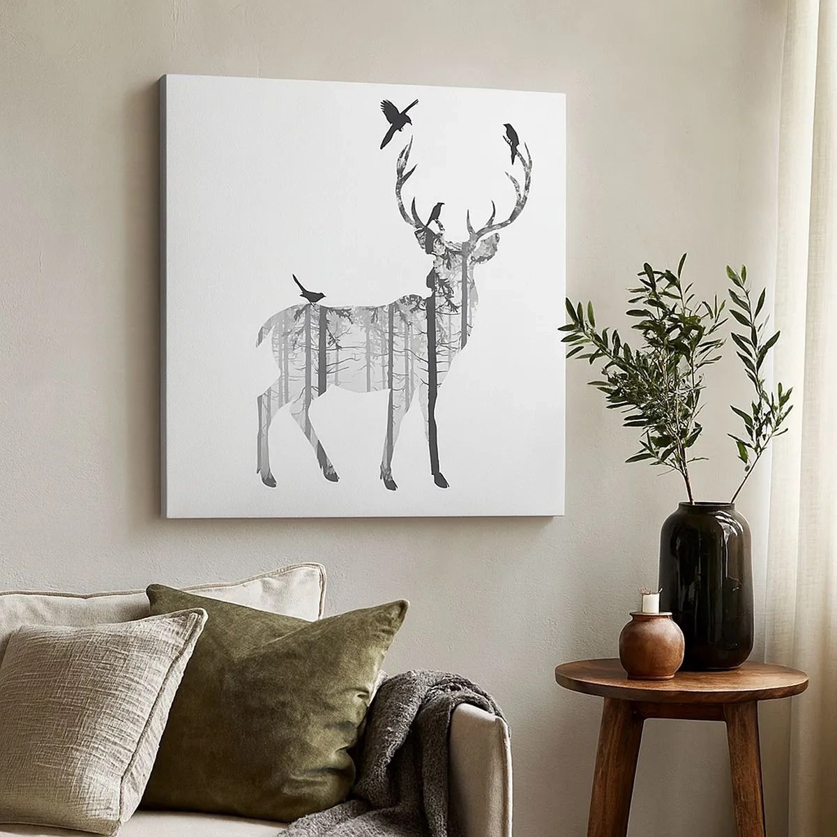 Schilderen op canvas - Goede bosgeest - 30x30 cm