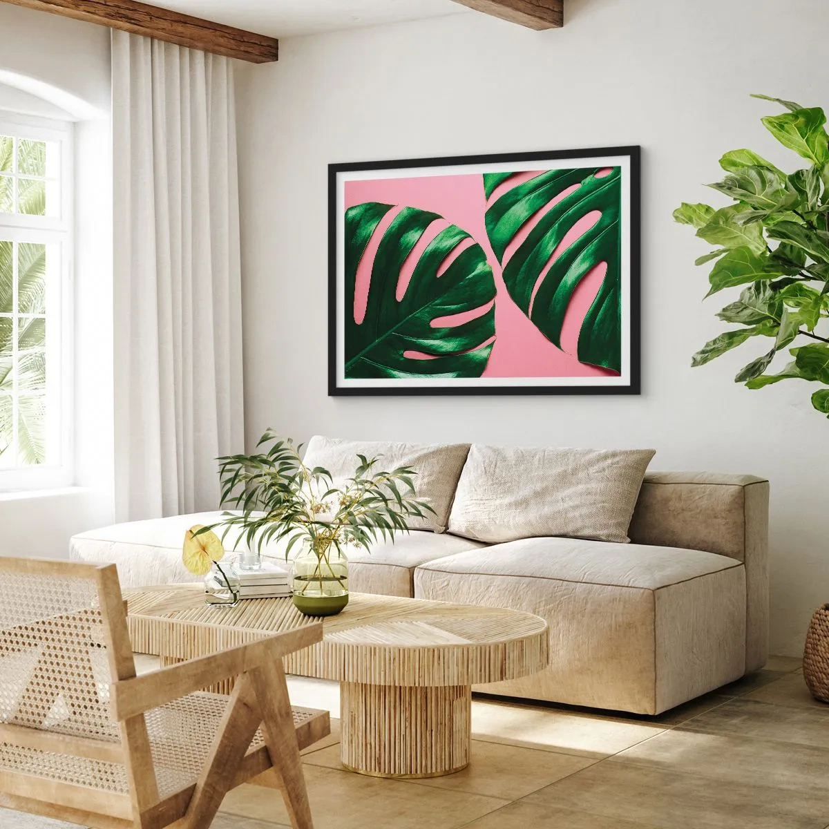 Poster in een zwarte lijst - Groene rendez-vous - 40x30 cm