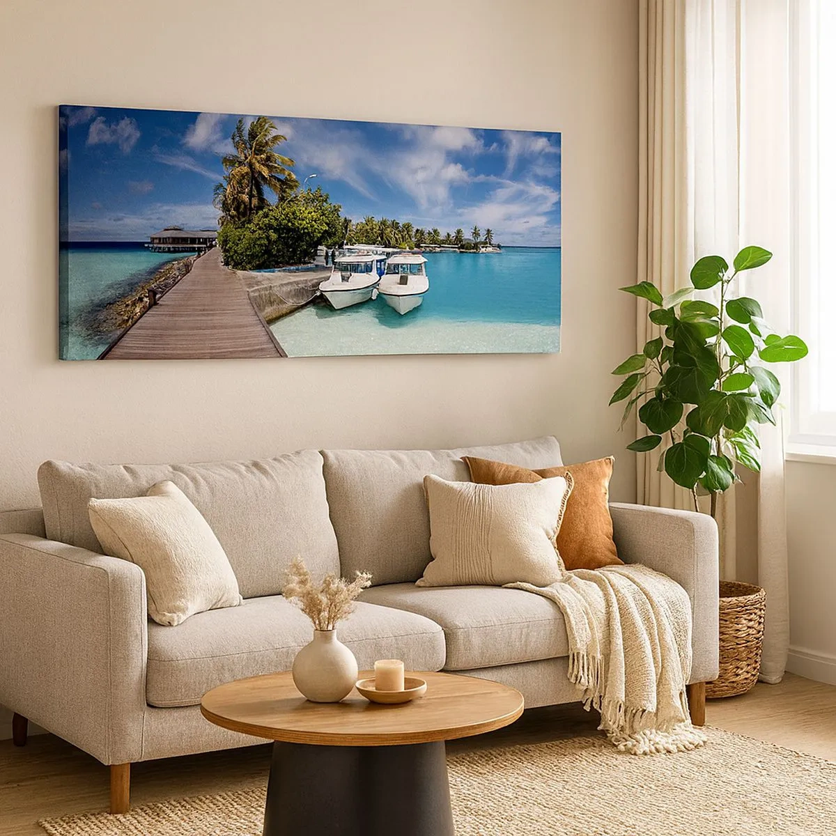 Schilderen op canvas - Toch bestaat het paradijs - 100x40 cm