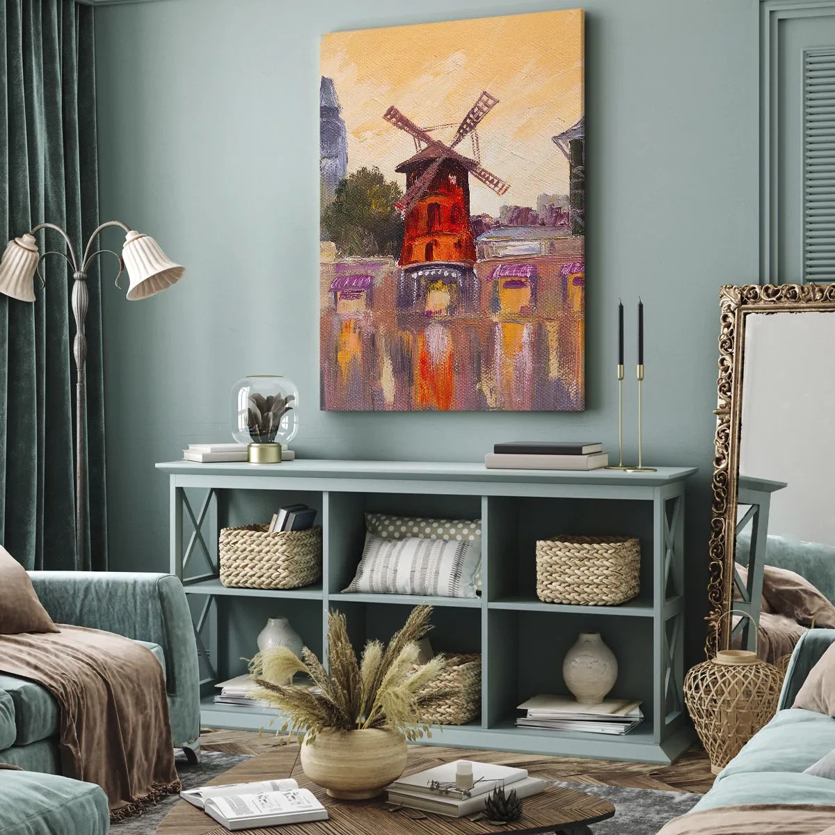 Schilderen op canvas - Parijse iconen – Moulin Rouge - 70x100 cm