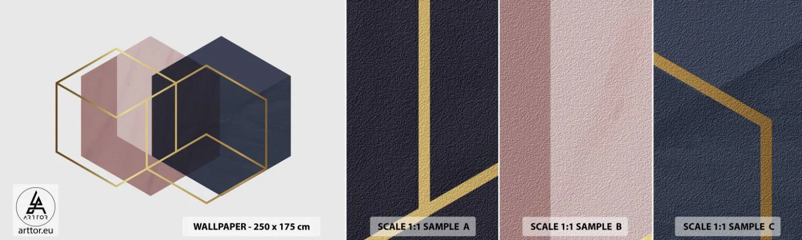 Fotobehang Staaltje Standard Eco - De kracht van eenvoud - Abstractie, Deel, Hexagen - 100x30 cm