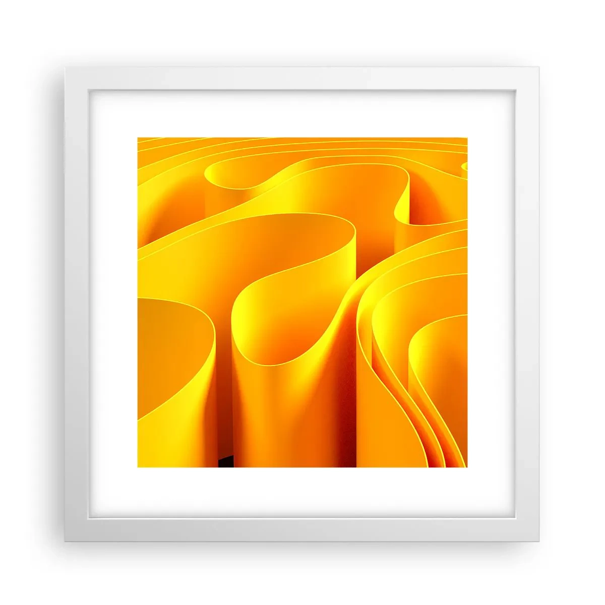 Poster in een witte lijst - Als de golven van de zon - 30x30 cm