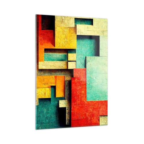 Schilderen op glas - Festival van rechte hoeken - 50x70 cm