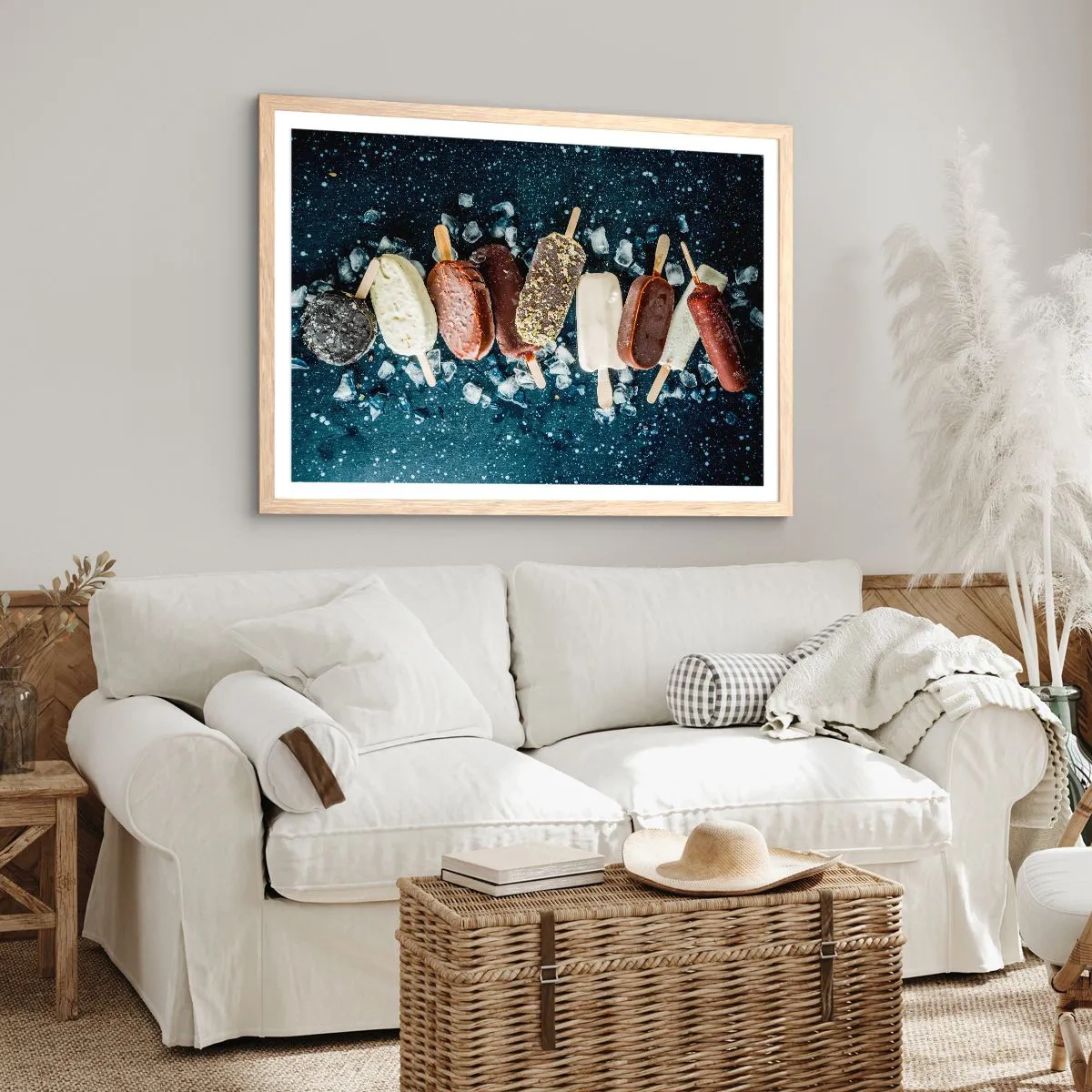 Een poster in een licht eiken lijst - De smaak van hete zomer - 91x61 cm