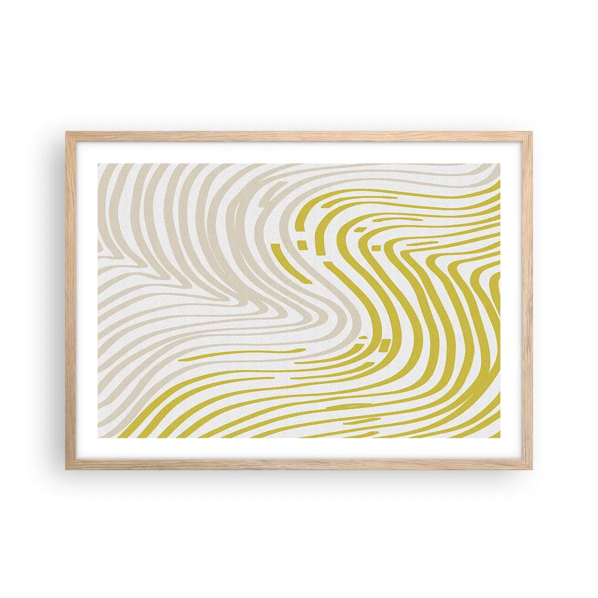 Een poster in een licht eiken lijst - Een compositie met een zachte buiging - 70x50 cm