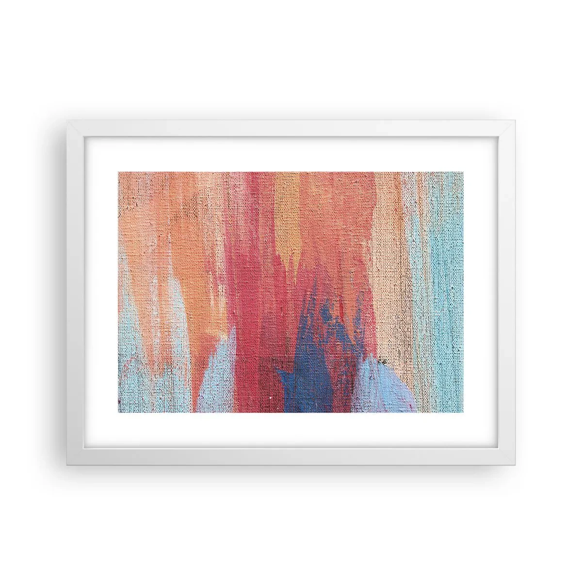 Poster in een witte lijst - Ren door de regenboog - 40x30 cm