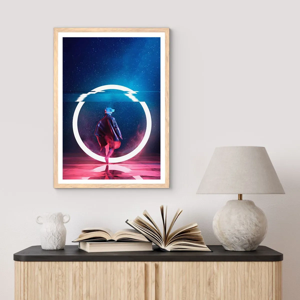Een poster in een licht eiken lijst - Tussen werelden - 40x50 cm