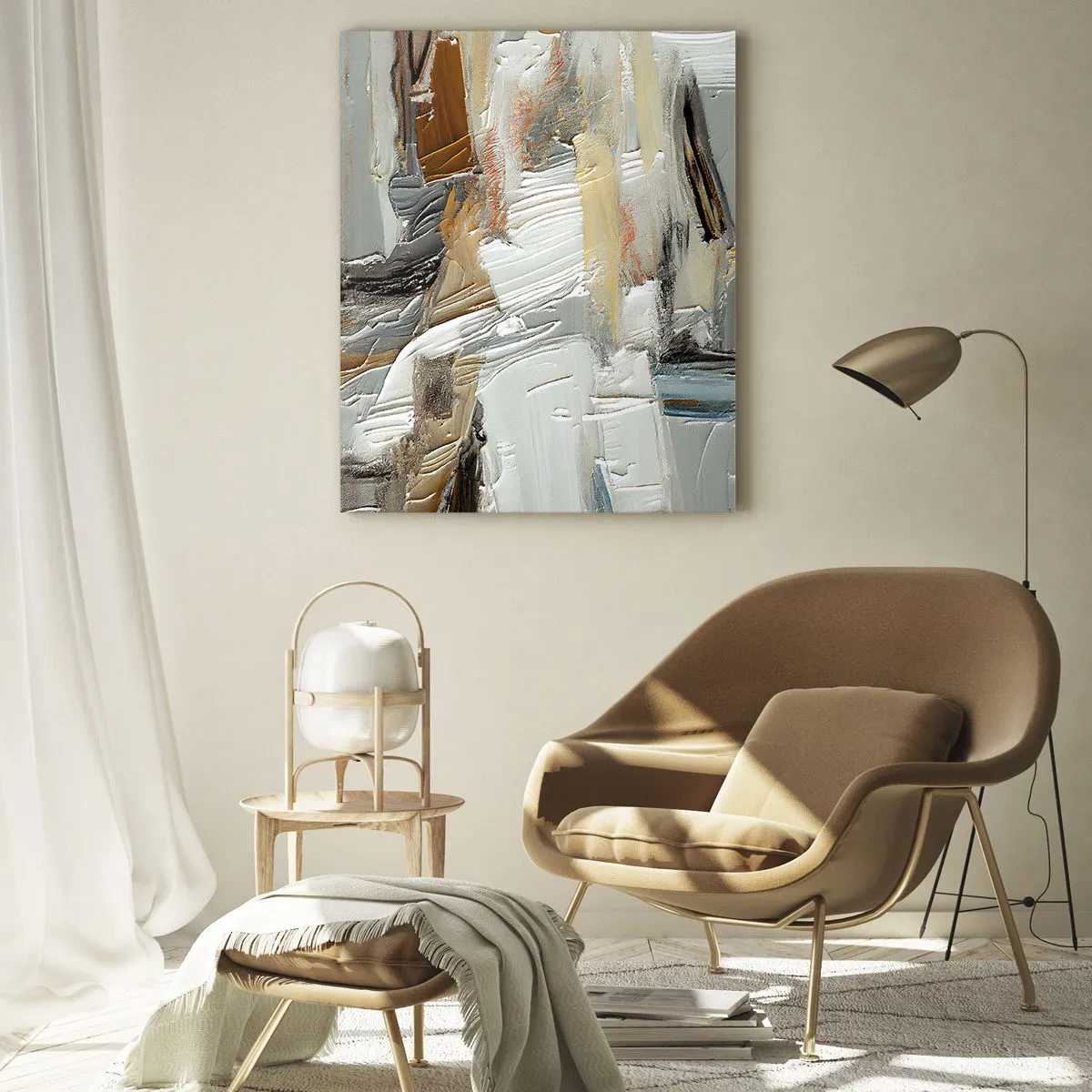 Schilderen op glas - Kleurrijke lagen - 70x100 cm