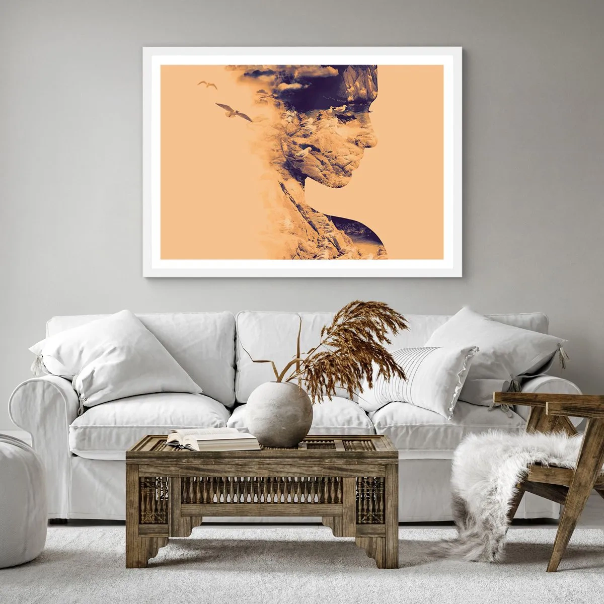 Poster in een witte lijst - Van nature mooi - 60x60 cm