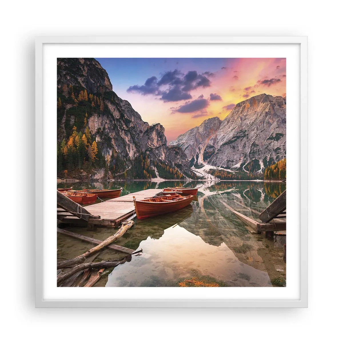 Poster in een witte lijst - Belofte van de dag - 60x60 cm