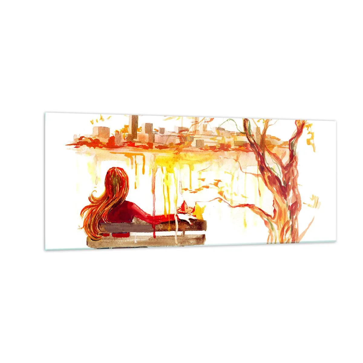 Schilderen op glas - Een moment van bezinning - 100x40 cm