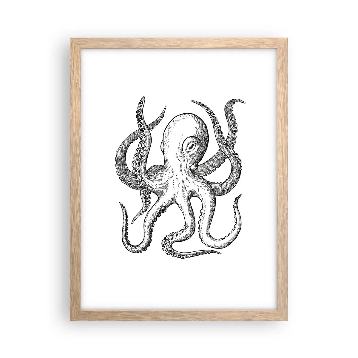 Een poster in een licht eiken lijst - Dansend met de golven - 30x40 cm