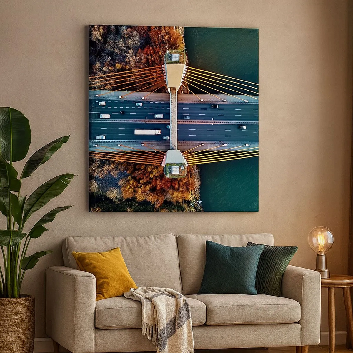 Schilderen op canvas - BEYOND the waters, beyond the forest - 30x30 cm