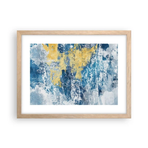 Een poster in een licht eiken lijst - Abstractie vol met weer - 40x30 cm