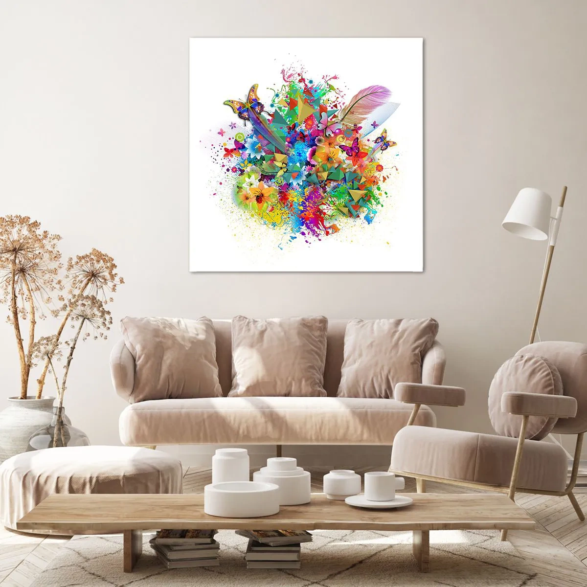 Schilderen op canvas - Een boeket van vreugde - 70x70 cm