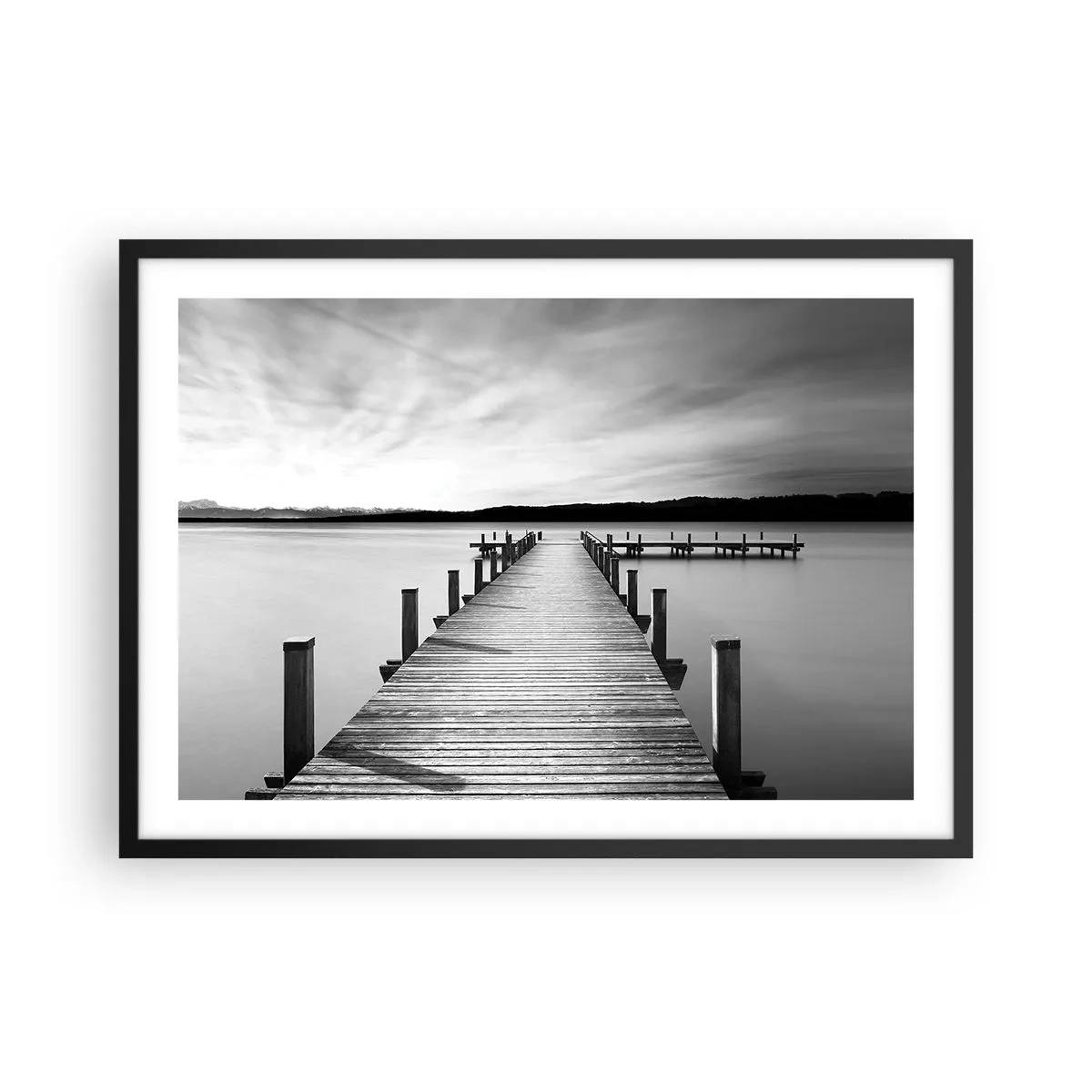 Poster in een zwarte lijst - Bij de waterput - vrede - 70x50 cm