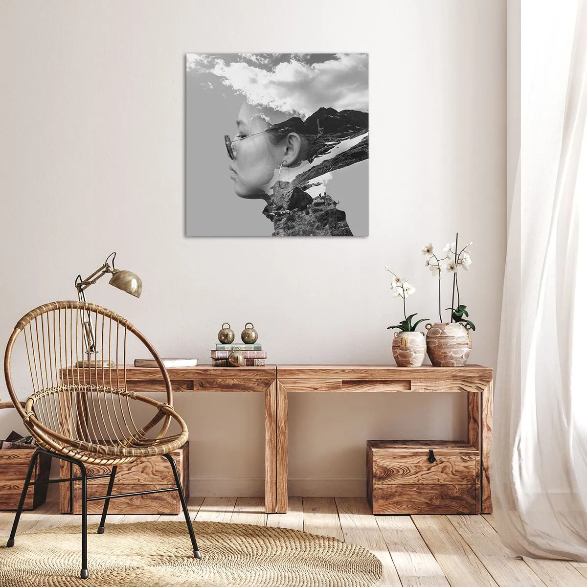 Schilderen op canvas - Top en bewolkt portret - 40x40 cm