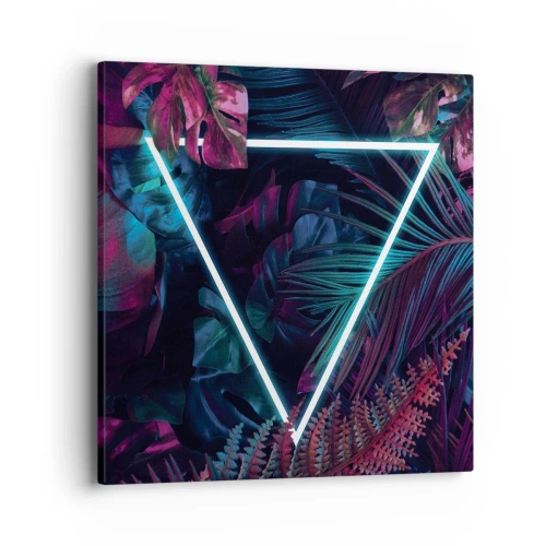 Schilderen op canvas - Disco-achtige tuin - 40x40 cm
