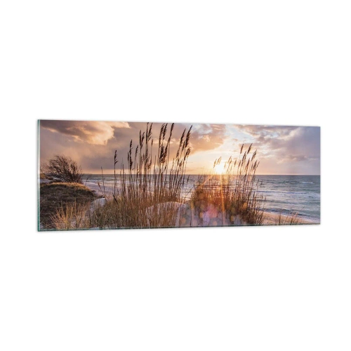 Schilderen op glas - Afscheid van de zon en de wind - 90x30 cm