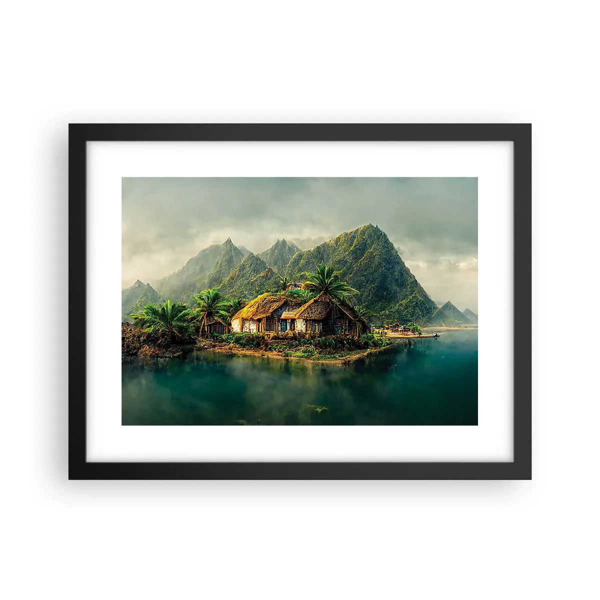 Poster in een zwarte lijst - Tropisch paradijs - 40x30 cm