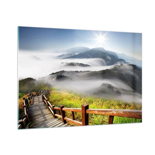 Schilderen op glas - Geweven van schittering en mist - 100x70 cm