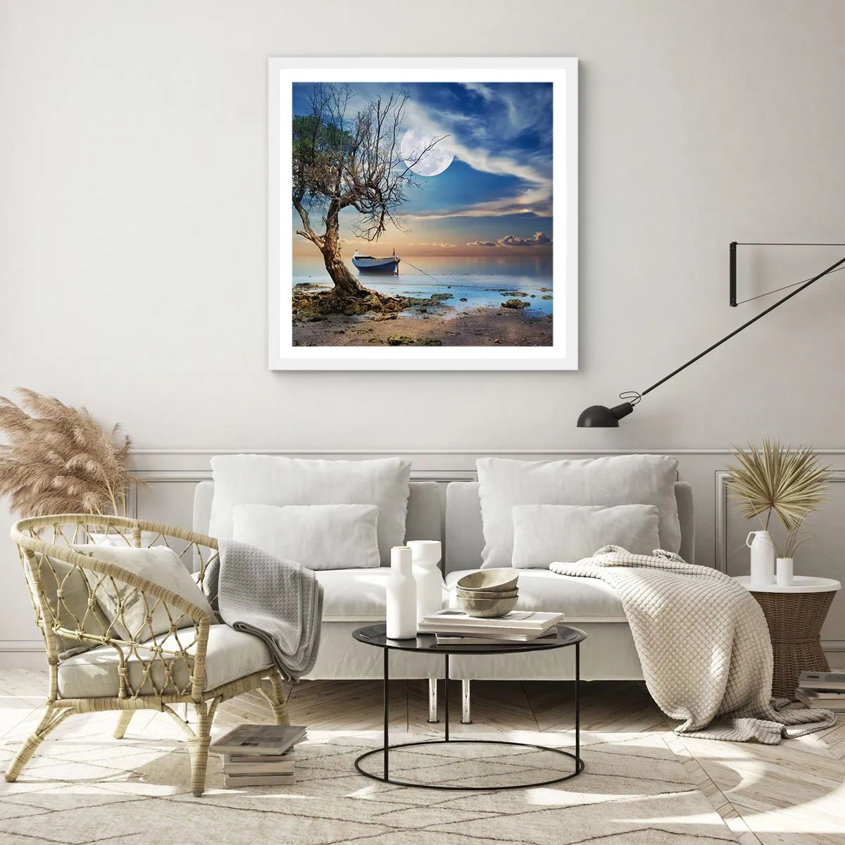Poster in een witte lijst - Is dit het einde of het begin? - 40x40 cm