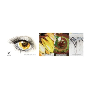 Fotobehang Monster Premium Canvas - Een look zo warm als de zomer - Abstractie, Grafisch, Oog - 100x30 cm