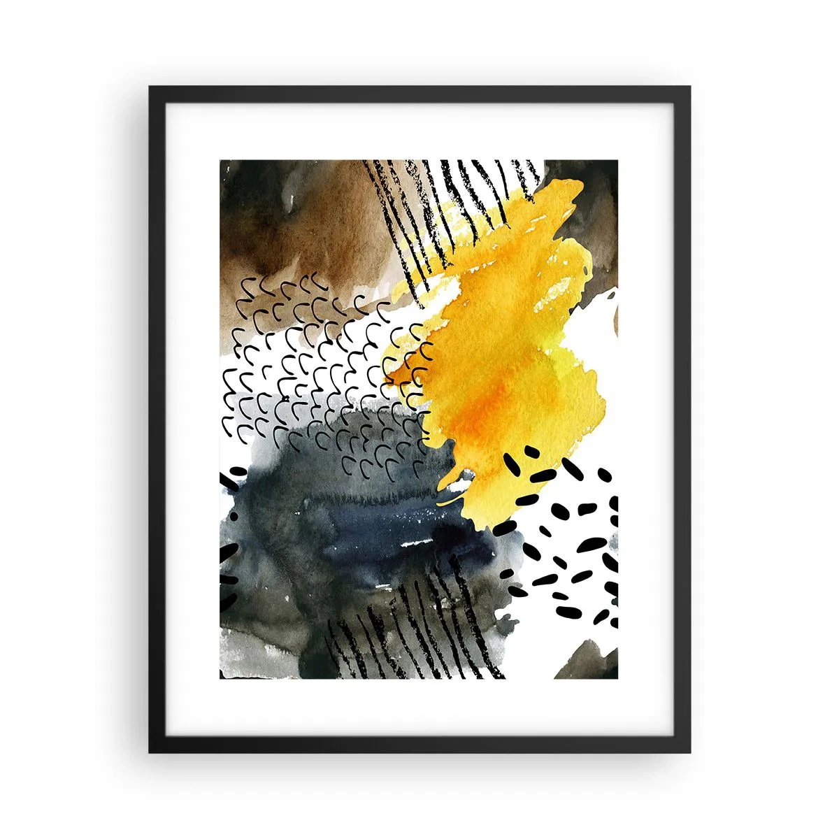 Poster in een zwarte lijst - Een ontmoeting van de elementen - 40x50 cm