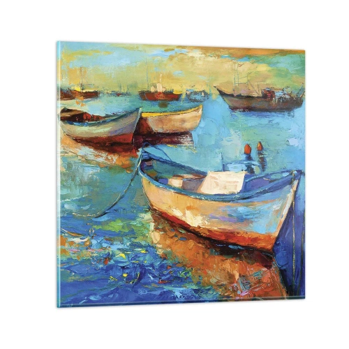Schilderen op glas - In de zuidelijke baai - 30x30 cm