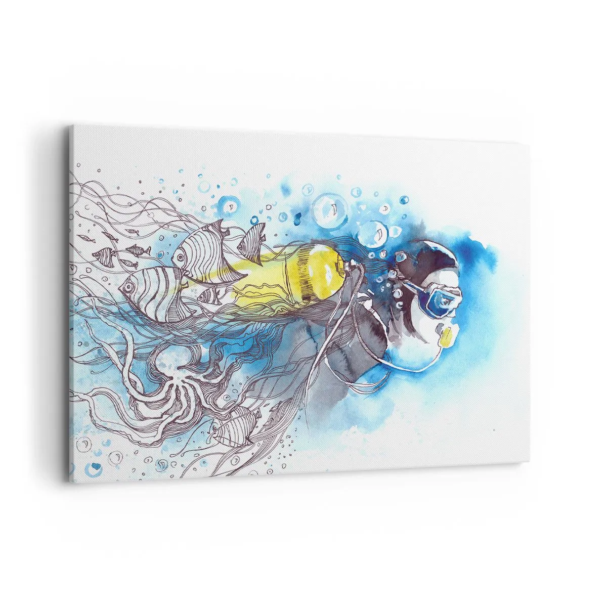 Schilderen op canvas - Geweldig blauw - 100x70 cm