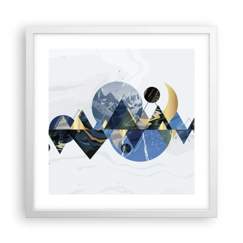 Poster in een witte lijst - Geometrisch landschap - 40x40 cm