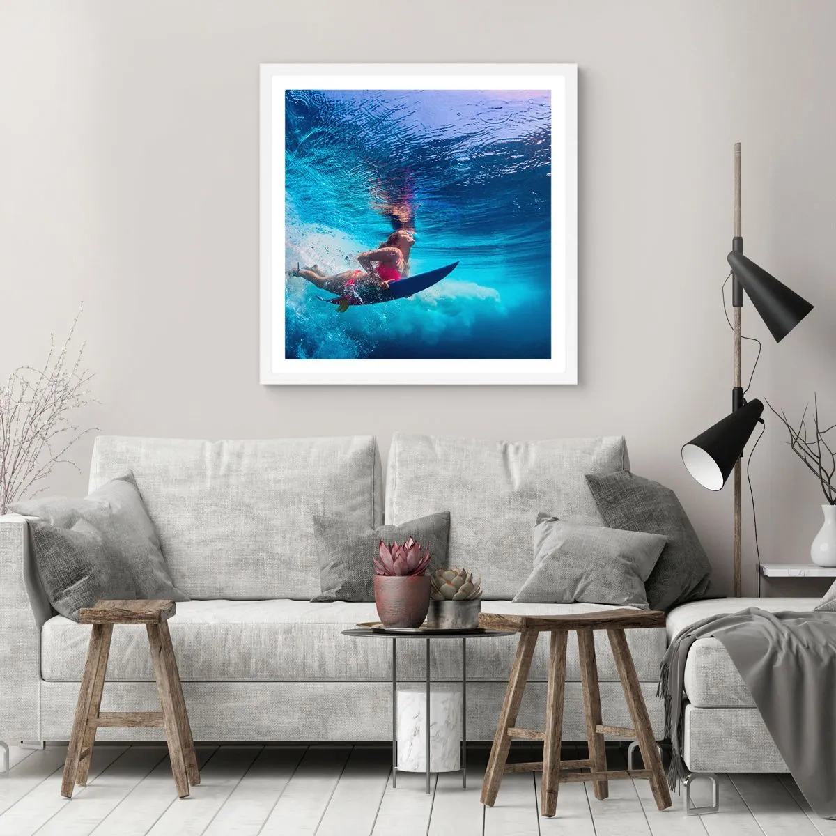 Poster in een witte lijst - De diepte van vreugde - 50x50 cm