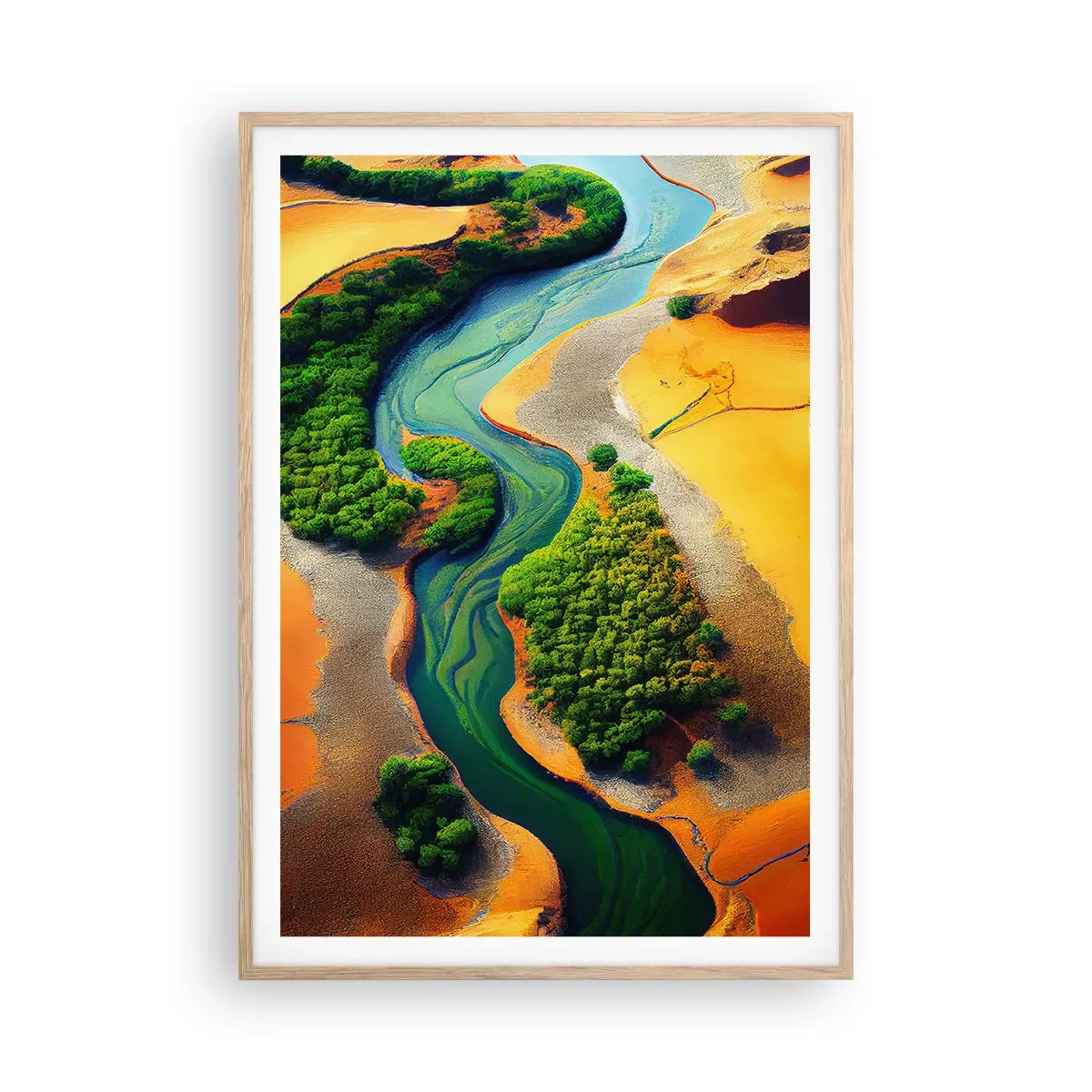 Een poster in een licht eiken lijst - Levengevende rivier - 70x100 cm