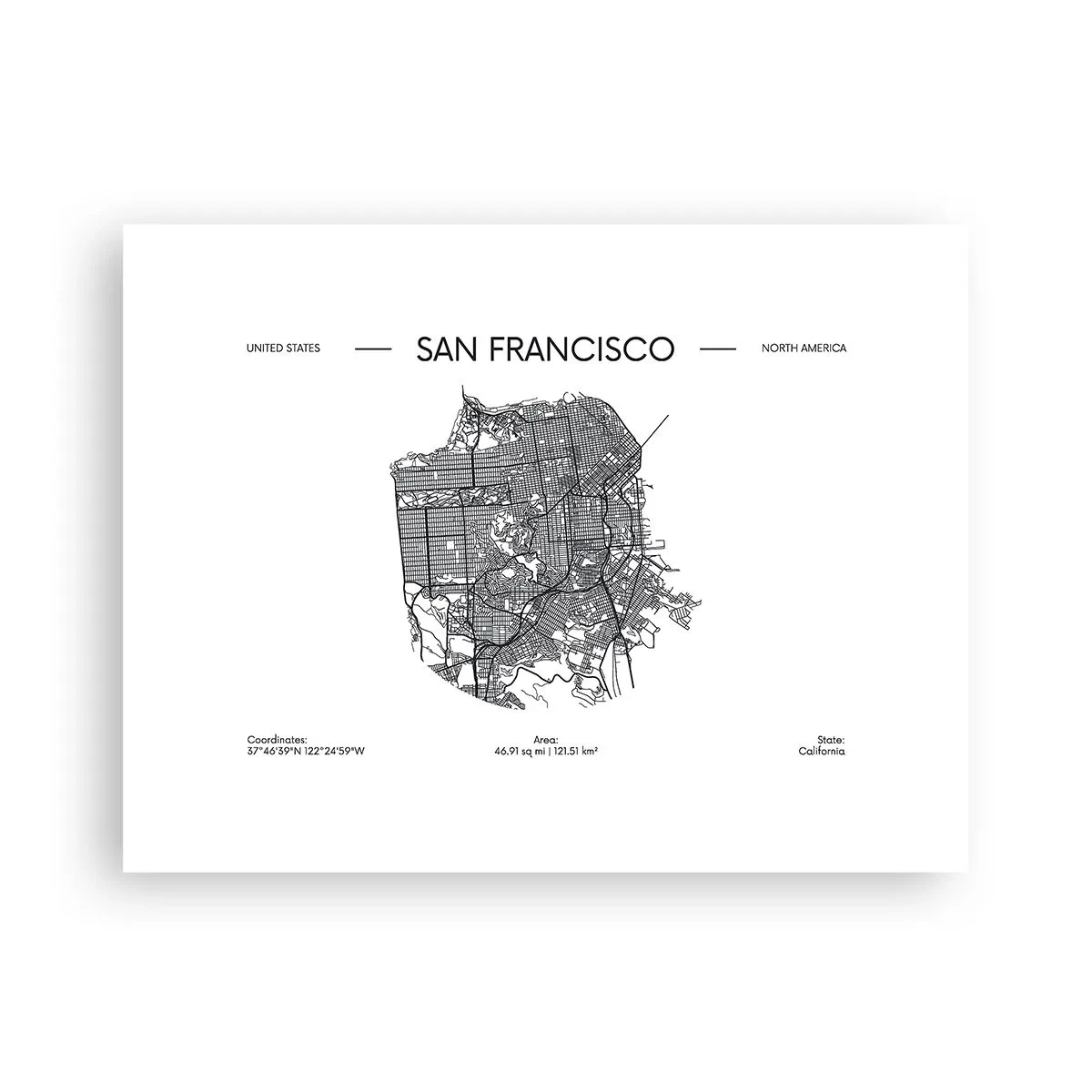 Poster - Anatomie van San Francisco - 40x30 cm
