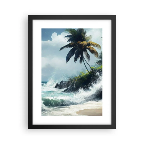 Poster in een zwarte lijst - Op een tropische kust - 30x40 cm