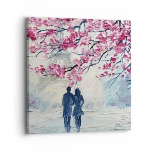 Schilderen op canvas - Een romantische wandeling - 30x30 cm