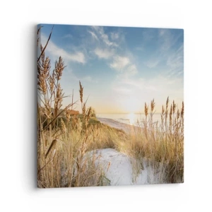 Schilderen op canvas - Noord strand - 30x30 cm