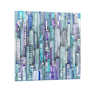 Schilderen op glas - Blauwachtig van de hemel - 60x60 cm