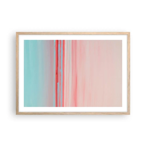 Een poster in een licht eiken lijst - Abstractie bij dageraad - 70x50 cm