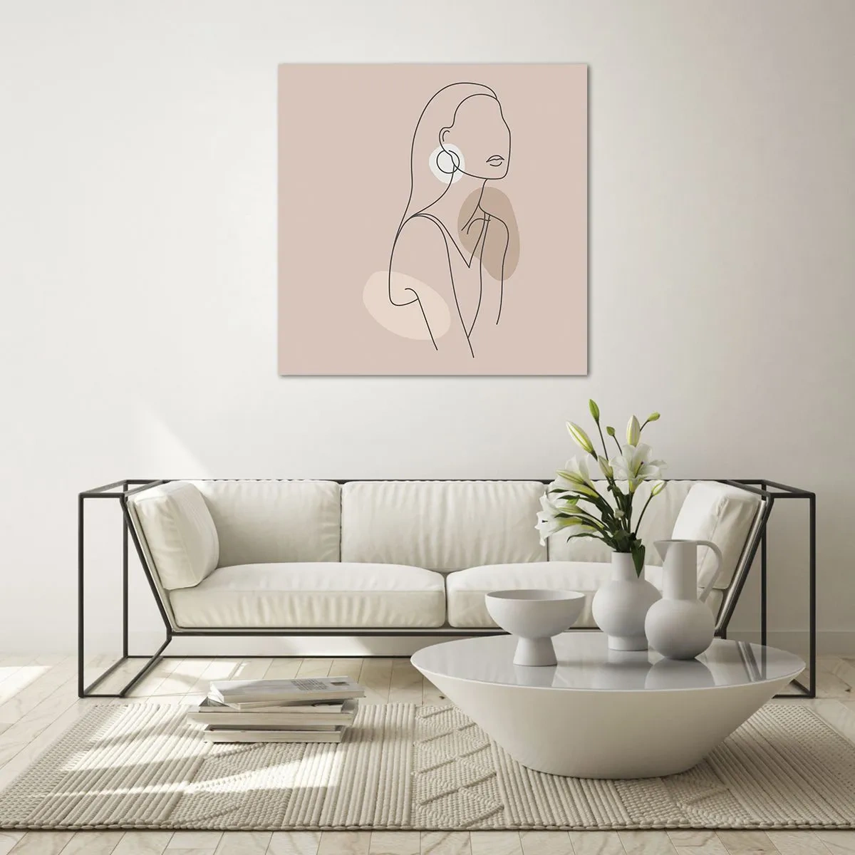 Schilderen op glas - meisjesachtig icoon - 70x70 cm