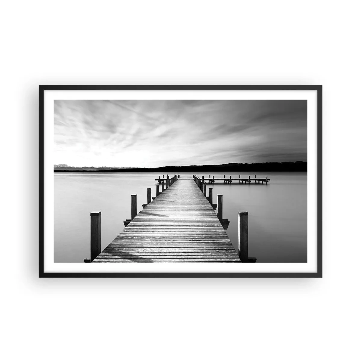 Poster in een zwarte lijst - Bij de waterput - vrede - 91x61 cm