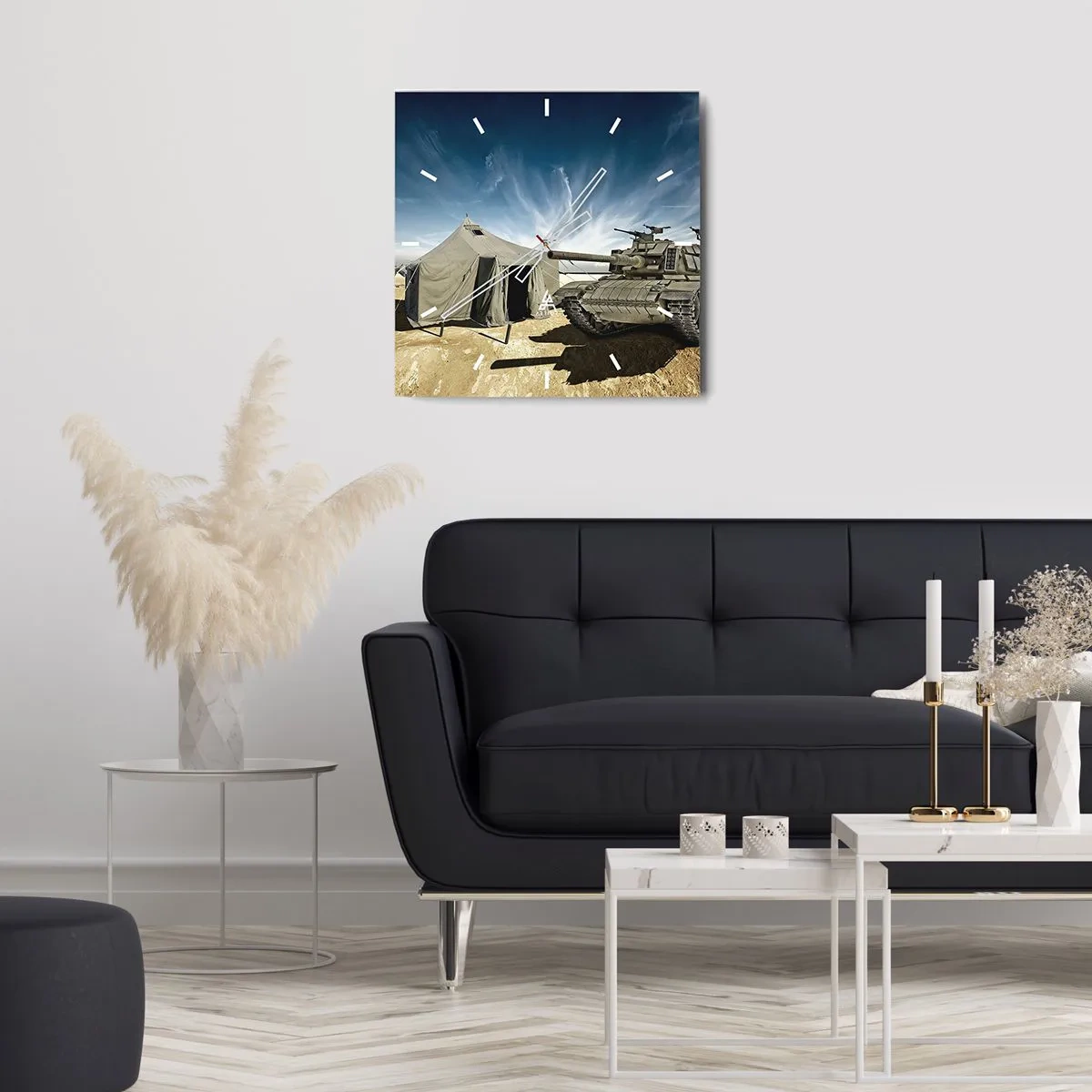 Wandklok - Klok - Een militaire droom - 40x40 cm