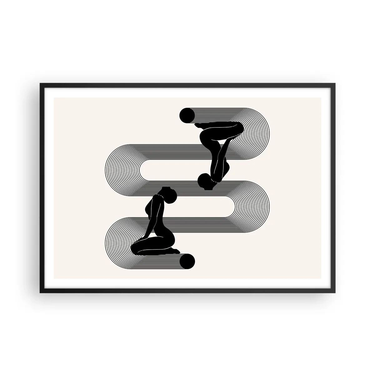 Poster in een zwarte lijst - Sensuele symmetrie - 100x70 cm