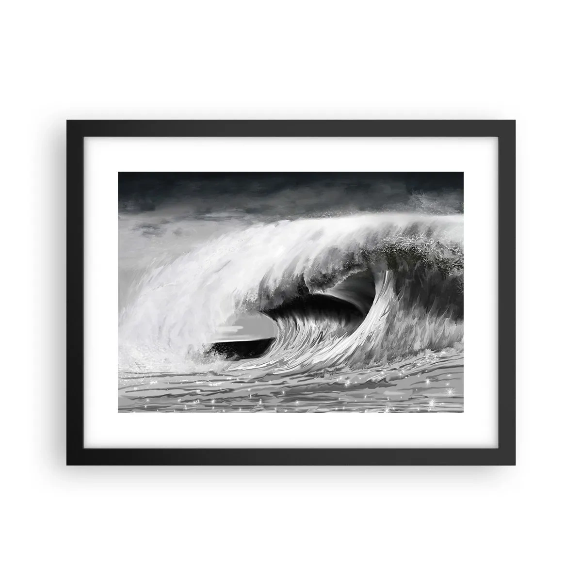 Poster in een zwarte lijst - De woede van de oceaan - 40x30 cm